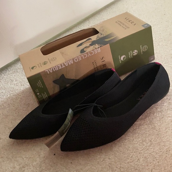 Nwt Serra Ladies Recycled Material Flats Serra Shoes Nwt Black